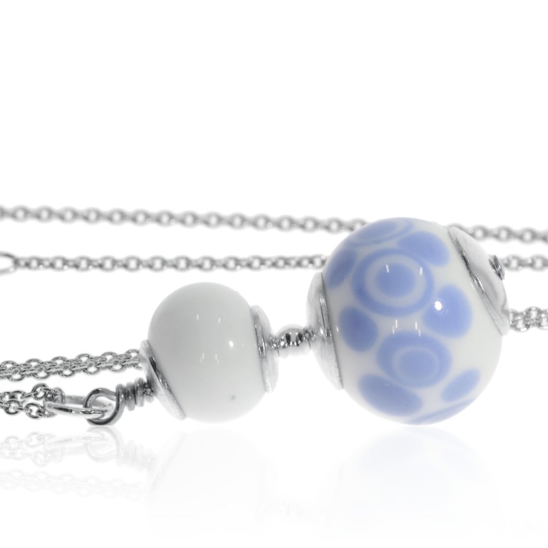Blue and White Murano Glass Pendant by Heidi Kjeldsen Jewellery P1416 Side