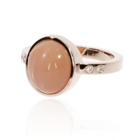 Peach Moonstone Ring By Heidi Kjeldsen Jewellers R1683 Side