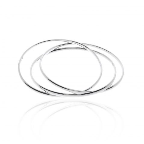 Silver triple linked bangle by Heidi Kjeldsen Jewellers BL069 Flat