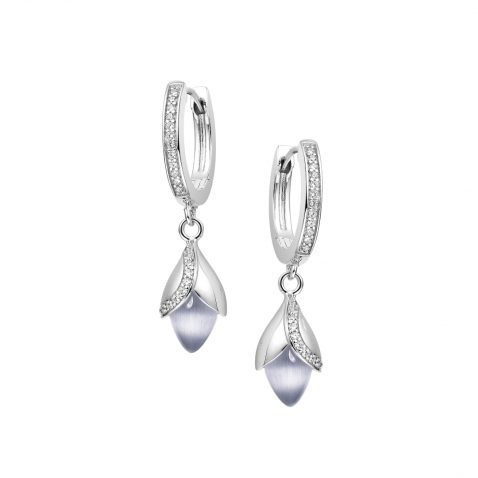 Fei Liu Magnolia Collection Grey Hoop earrings Heidi Kjeldsen Jewellery ER2583 Front