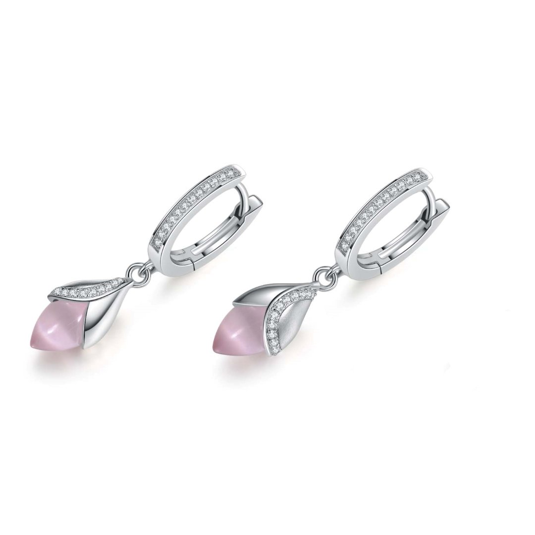 Fei Liu Magnolia Collection Pink Hoop earrings Heidi Kjeldsen Jewellery ER2584 Flat