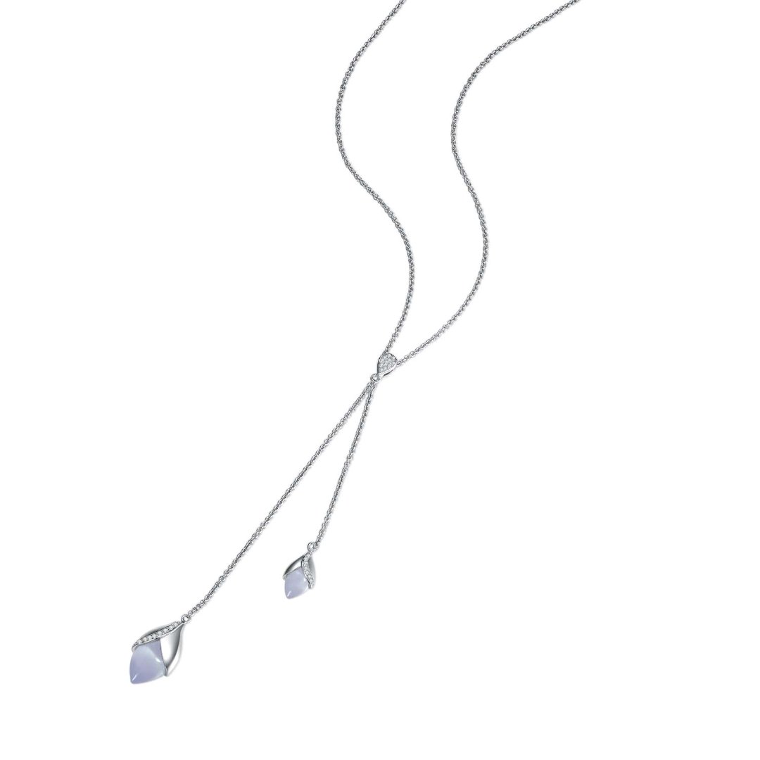 Feminine Grey Lariat From The Magnolia Collection By Fei Liu