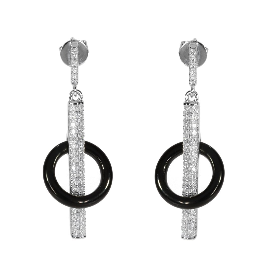 A Striking Pair Of Drop Earrings From The Fei Liu Onyx Collection