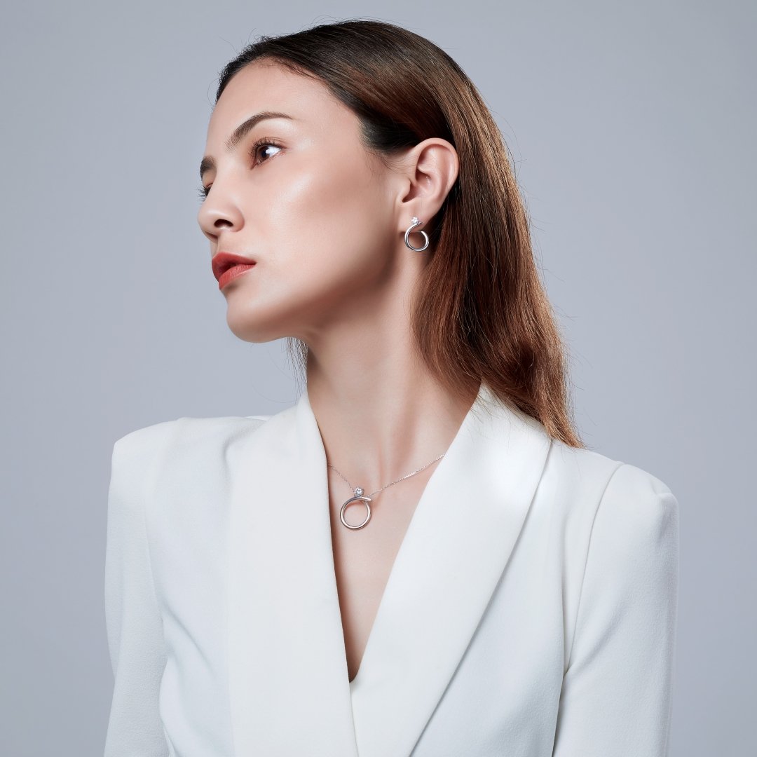 Elegant Pair Of Earrings From The Fei Liu Radiance Collection