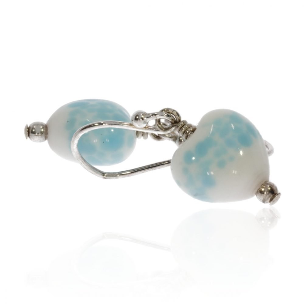 Glass Speckled Heart Earrings By Heidi Kjeldsen Jewellery ER2479 Side