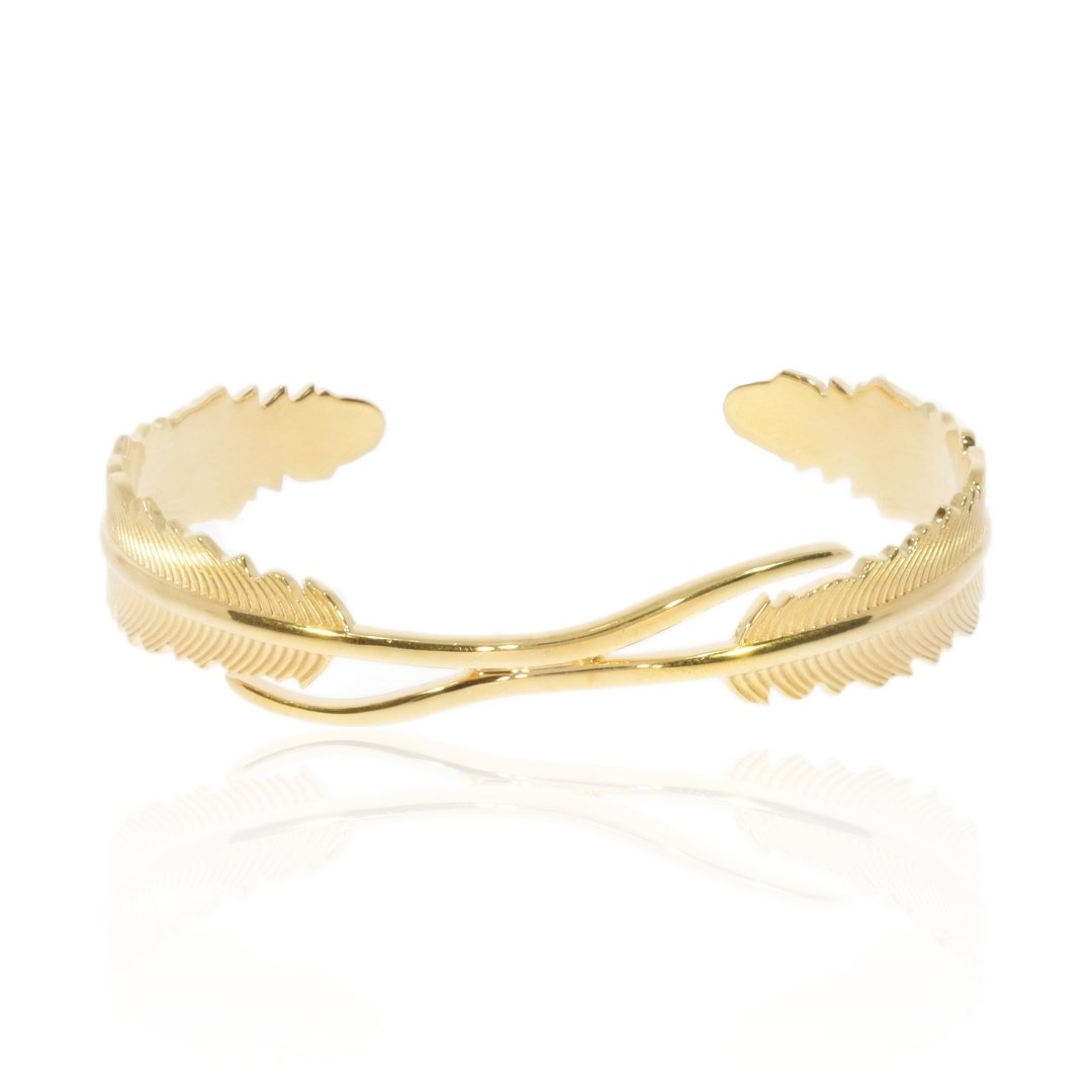 Gold Plated Sterling Silver "Leaf" bracelet by Heidi Kjeldsen Jewellery BL1400 Front