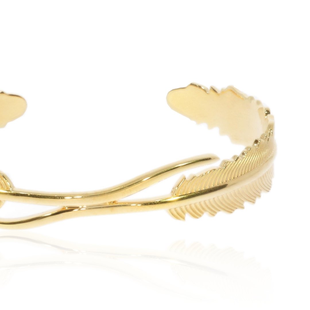 Gold Plated Sterling Silver "Leaf" bracelet by Heidi Kjeldsen Jewellery BL1400 Close up