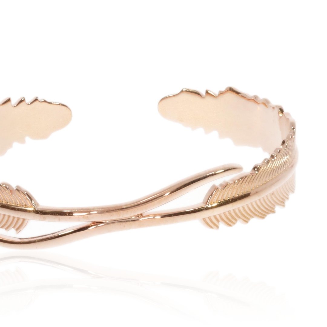 Rose Gold Plated Sterling Silver "Leaf" bracelet by Heidi Kjeldsen Jewellery BL1401 Close up