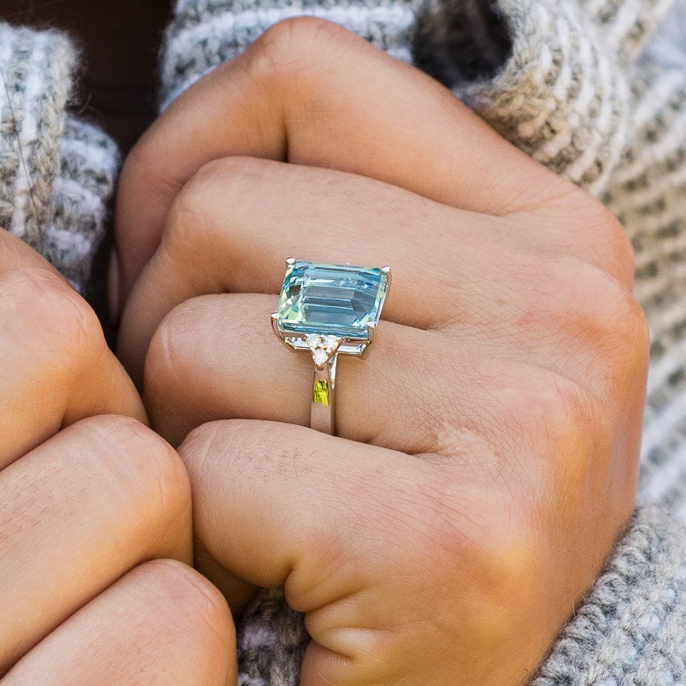 Aquamarine and Diamond Ring By Heidi Kjeldsen Jewellery R1674 Model 1