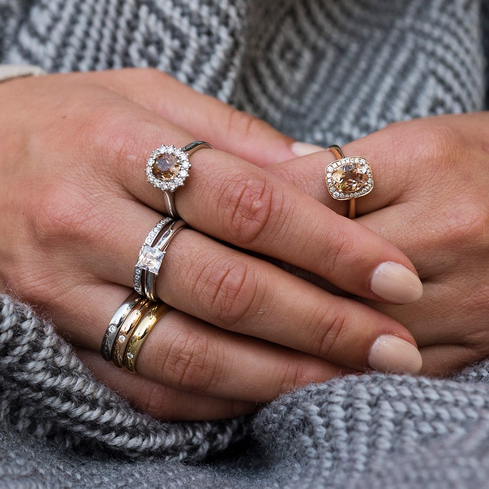 Bronze Sapphire and Diamond Cluster ring By Heidi Kjeldsen Jewellery R1680 Model 3