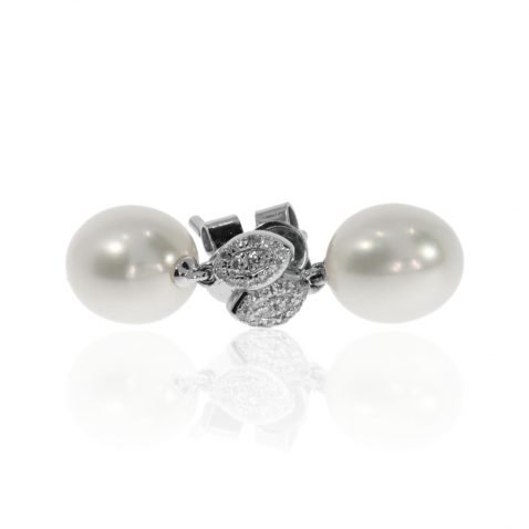 Cultured Pearl and Diamond Earrings By Heidi Kjeldsen Jewellers ER4768 Side