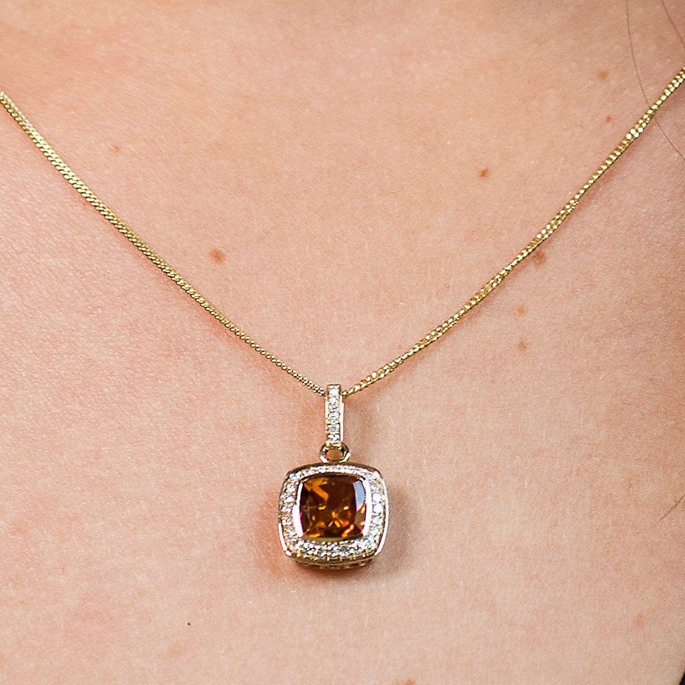 Gorgeous Madeira Citrine and Diamond Pendant by Heidi Kjeldsen Jewellery P1300 Model 3