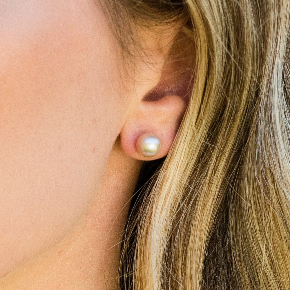 Pink Cultured Pearl earrings By Heidi Kjeldsen Jewellery ER4736 Model