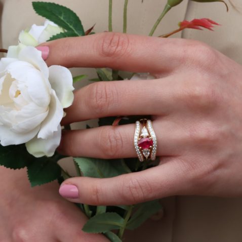 Ruby and Diamond ring By Heidi Kjeldsen Jewellery R1691 and Diamond Insert Ring R1709 Model