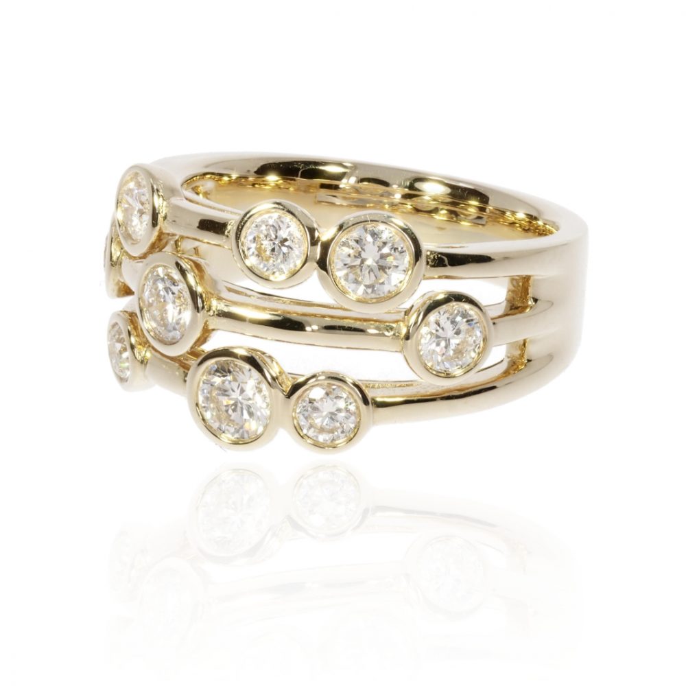 Diamond yellow Gold Bubble ring By Heidi Kjeldsen Jewellers R1698 Side