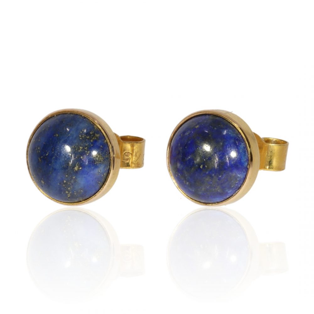 Lapis Lazuli Gold Eatrrings Heidi Kjeldsen Jewellery Side