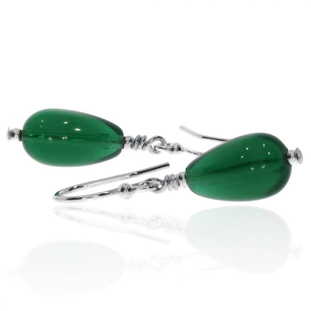 Green Glass Earrings Heidi Kjeldsen Jewellery ER4726 side