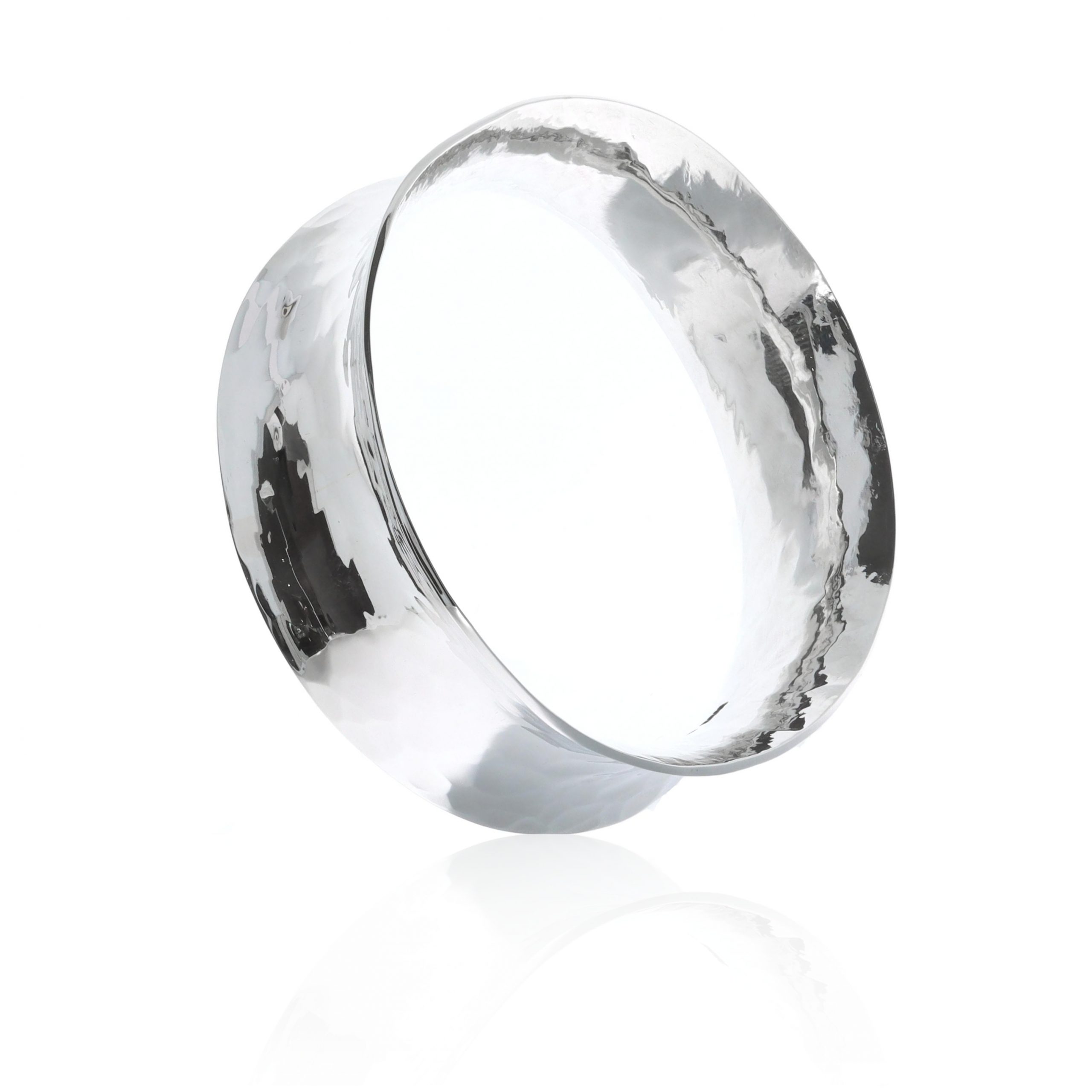 Sterling Silver bangle concave By Heidi Kjeldsen Jewellery BL960 up