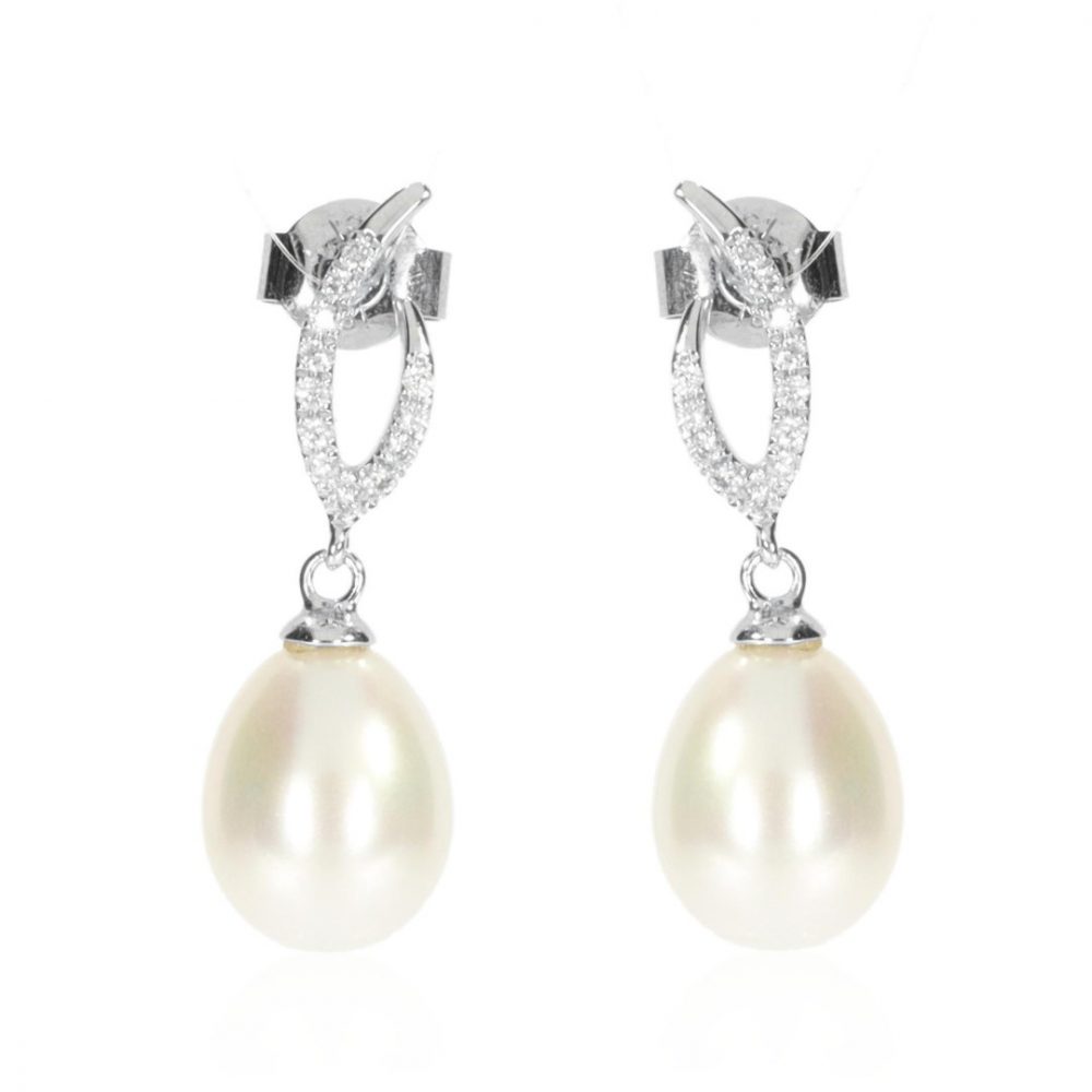 cultured pearl and diamond white Gold earrings Heidi Kjeldsen Jewellery er1831 1 small