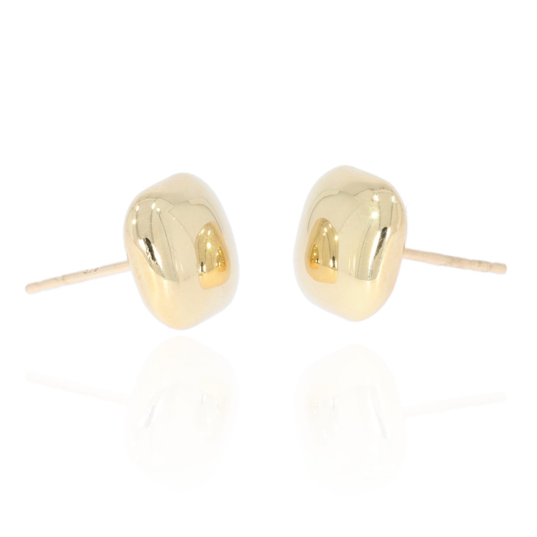 Gold Cushion shaped earrings by Heidi Kjeldsen Jewellers ER2605 Side