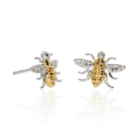 Gold Plated Silver Bee Earrings By Heidi Kjeldsen Jewellery ER2404 Side