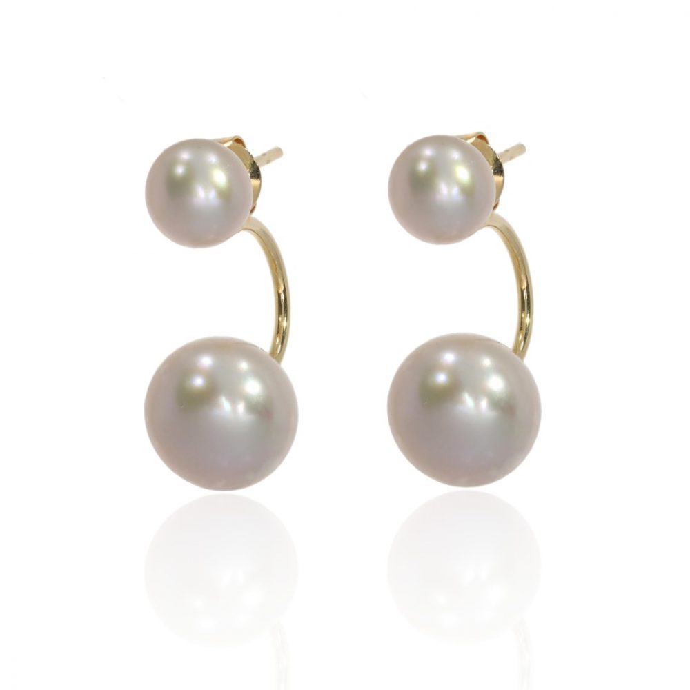 Grey Double Pearl Earrings By Heidi Kjeldsen Jewellery ER4686 Front