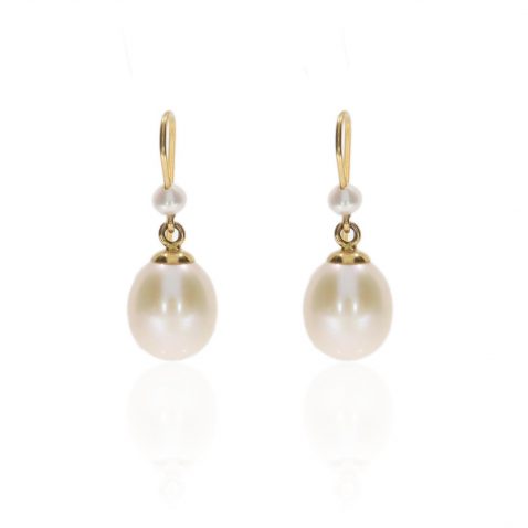 White Cultured Pearl Drop Earrings By Heidi Kjeldsen Jewellery ER4707 Front