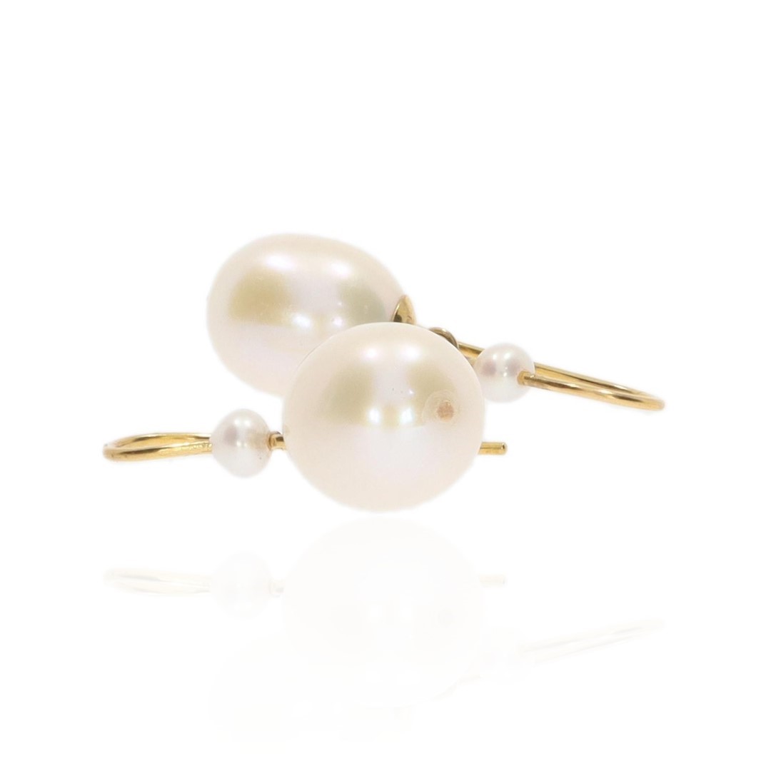 White Cultured Pearl Drop Earrings By Heidi Kjeldsen Jewellery ER4707 Side