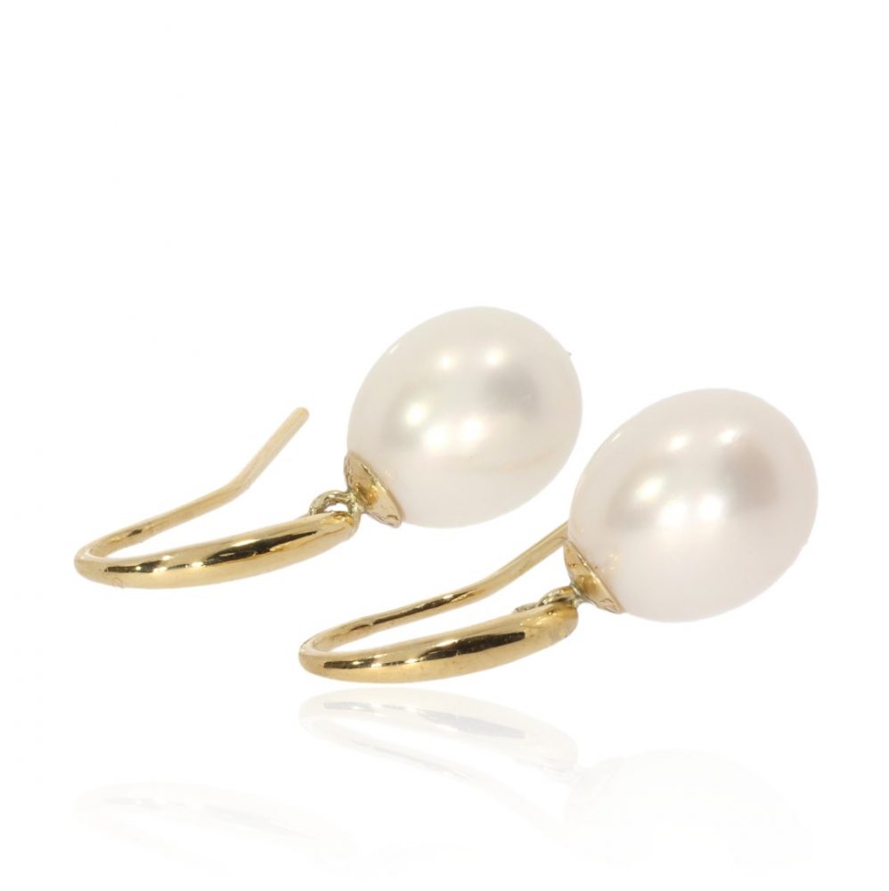 White drop Pearl Earrings By Heidi Kjeldsen Jewellery ER2466 Side