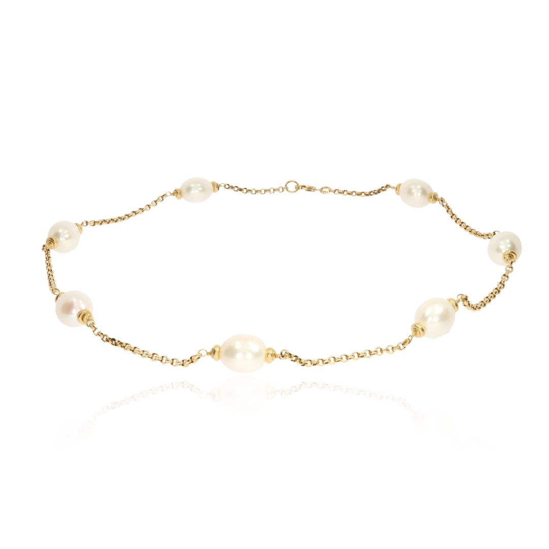 Cultured Pearl and Gold Necklace by Heidi Kjeldsen Jewellery NL1170 flat