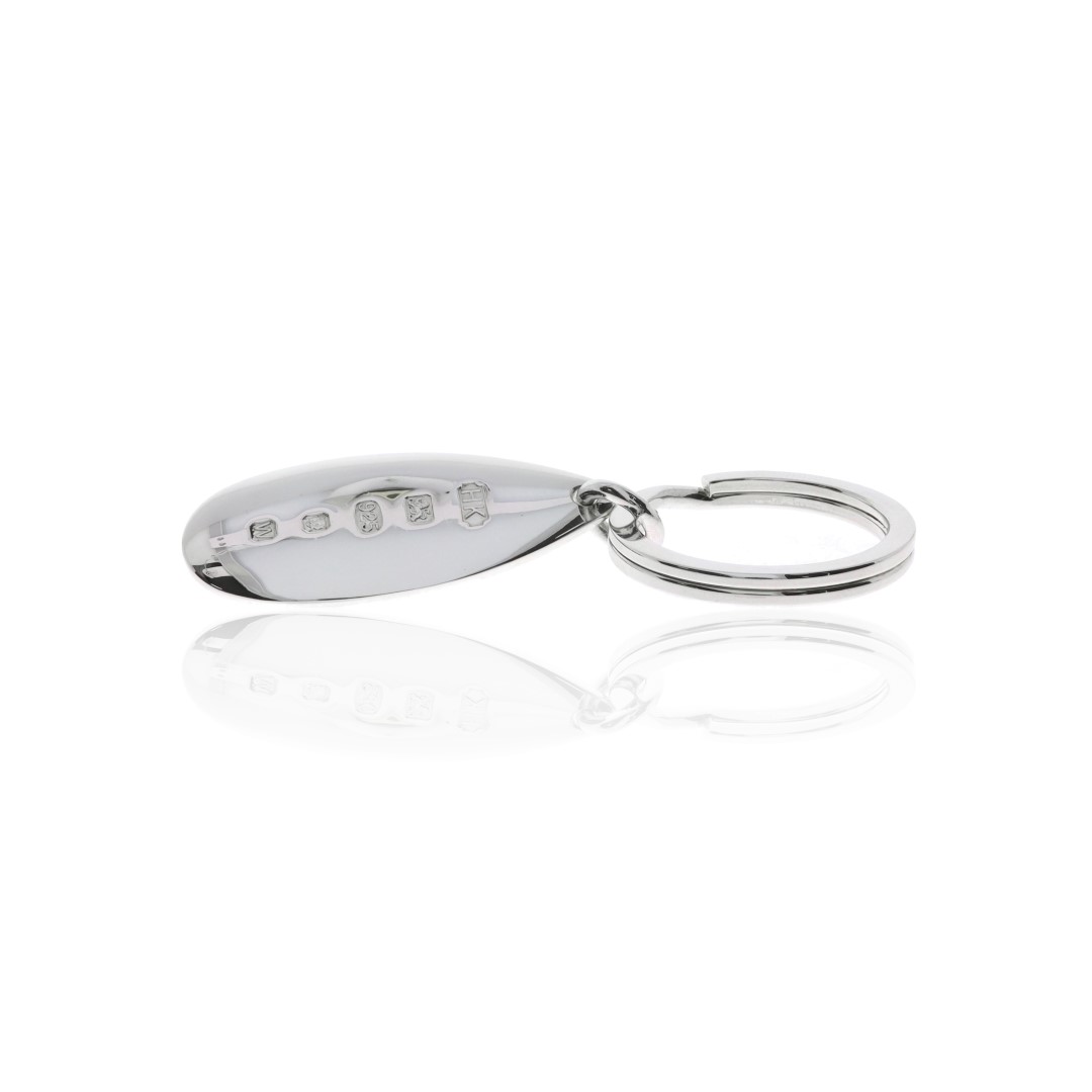 Sterling Silver Pear Shaped Keyring