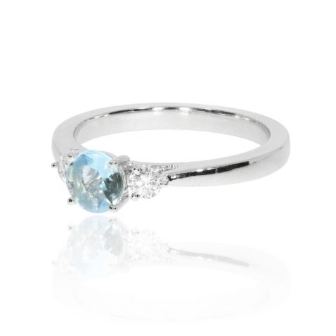 Aquamarine and Diamond Ring By Heidi Kjeldsen Jewellery R1717 side