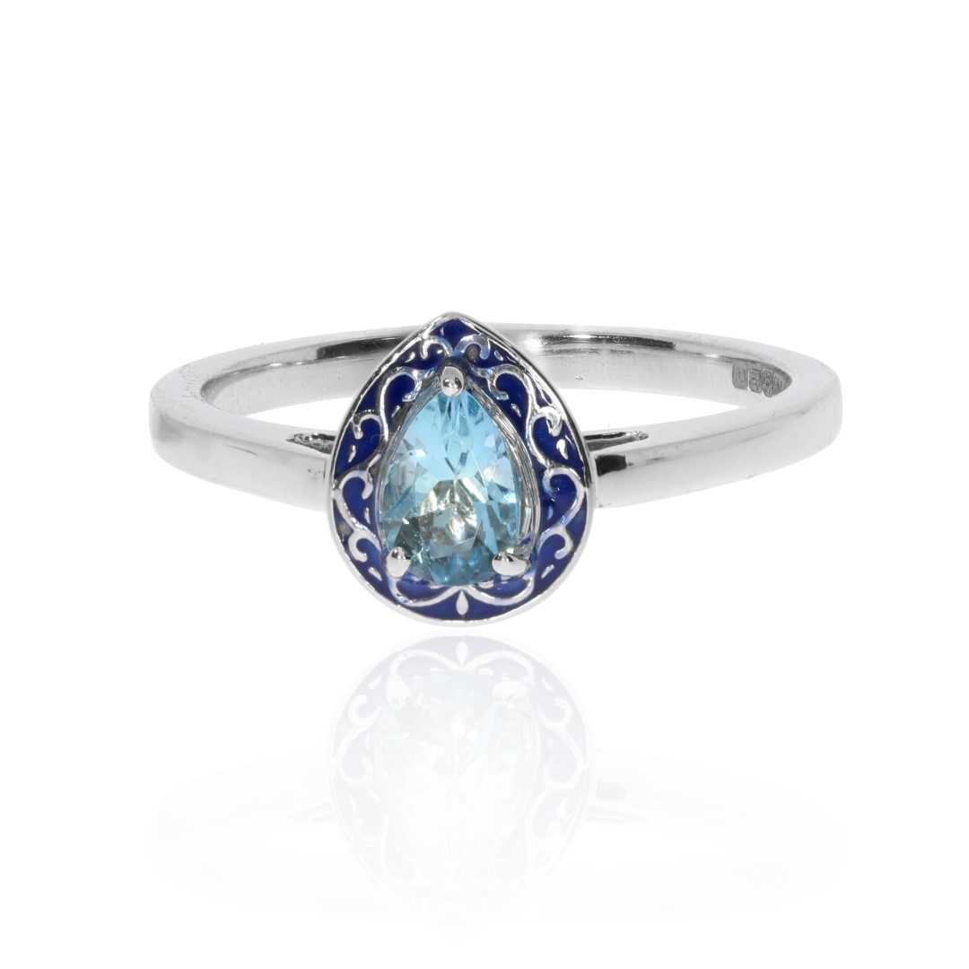 Gorgeous Pear Aquamarine ring by Heidi Kjeldsen Jewellers R1685 Front