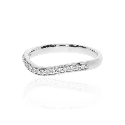 Curved Diamond Wedding Ring by Heidi Kjeldsen Ltd R1719 side