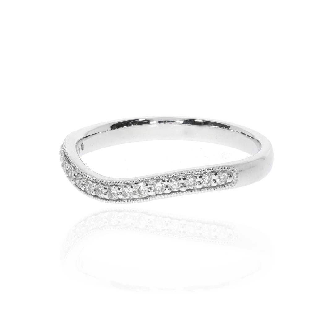 Stunning Diamond Curved Wedding Ring