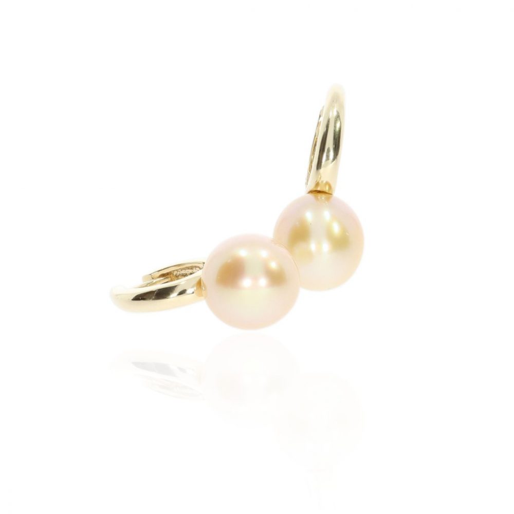 Golden South Sea Pearl and Gold Earrings Heidi Kjeldsen Jewellery ER4775 front