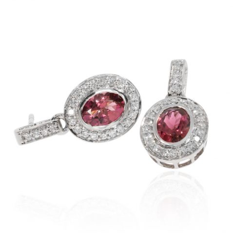 Pink Tourmaline and Diamond Earrings Heidi Kjeldsen Jewellery ER4773 front