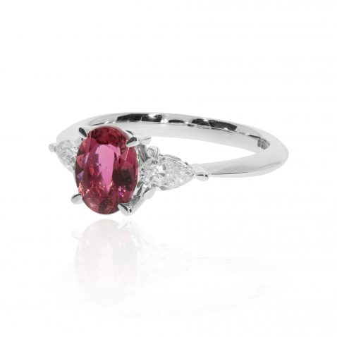 Pink Tourmaline and Diamond Ring Heidi Kjeldsen Jewellery R1729 side