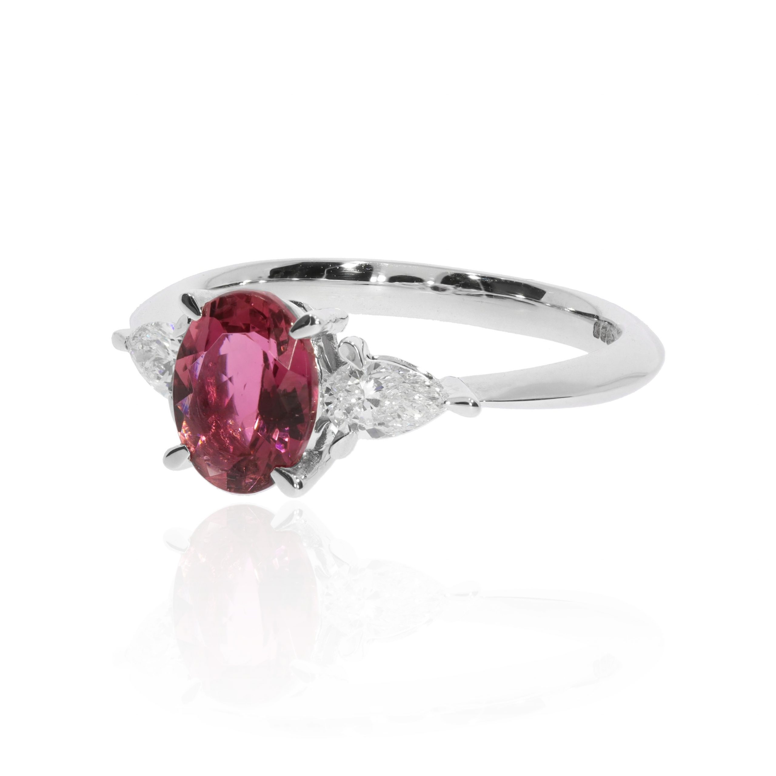Gorgeous Pink Tourmaline and Diamond Ring