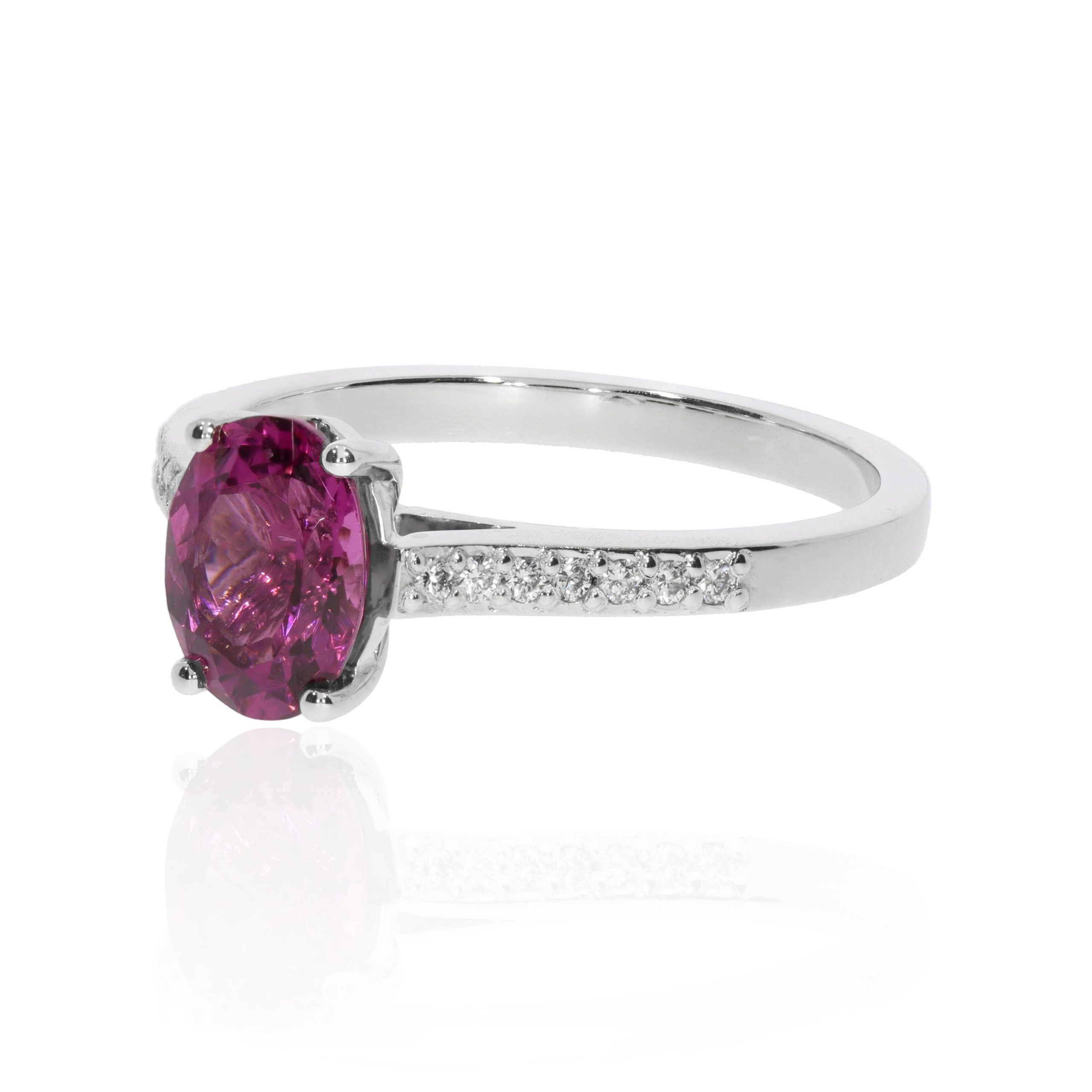 Fabulous Oval Rhodolite Garnet and Diamond Ring