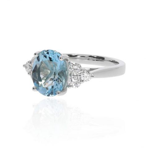 Aquamarine and Diamond Ring Heidi Kjeldsen Jewellery R1747 side